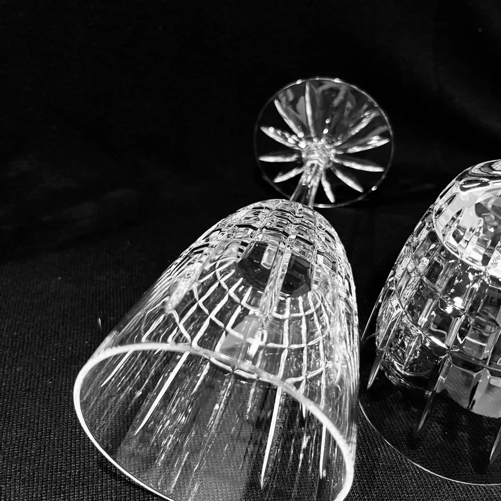 Vintage Val St Lambert Heavy Cut Crystal Water Goblets Set of 3